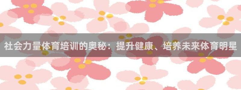 耀世娱乐含山县：社会力量体育培训的奥秘：提升健康、培养未来体